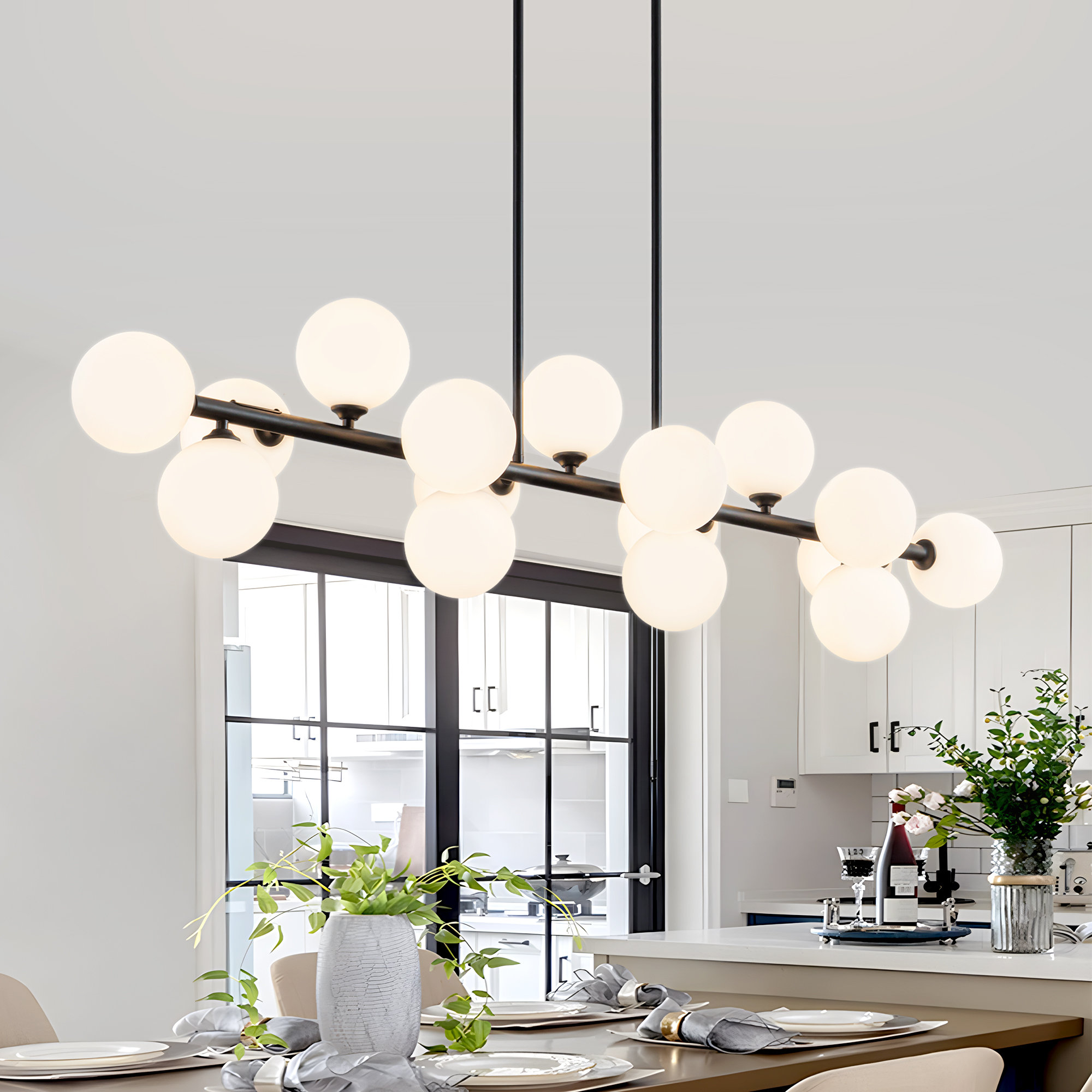金属メジャーインテリアランプ George Oliver Maeva 16 - Light Dimmable Sputnik Modern Linear